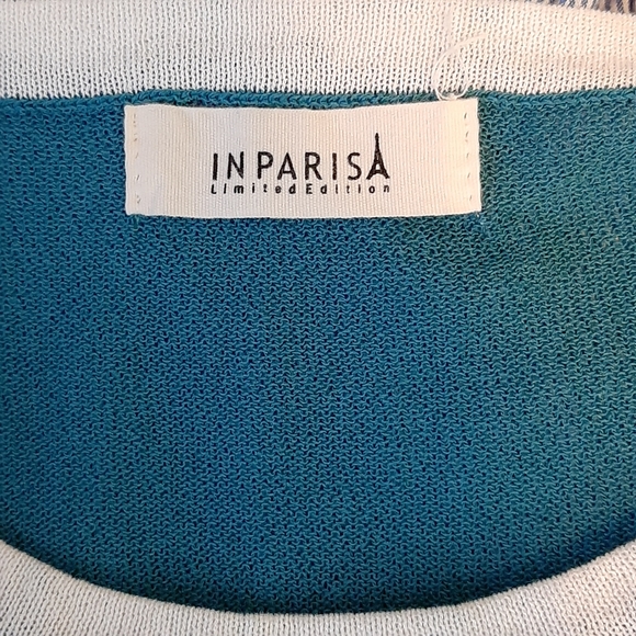 🅱️🅾️G🅾️ Sheer teal color asymmetrical long sleeves top - Picture 8 of 8